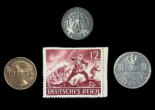 Sello y monedas del III Reich.